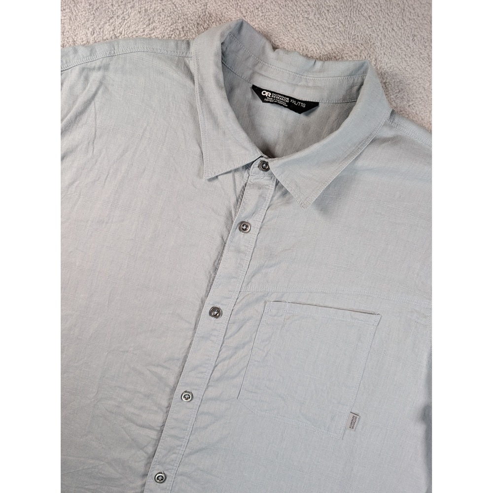 Outdoor Research Mens Weisse Shirt XXL Blue Grey Hemp Organic Cotton 282283 S22